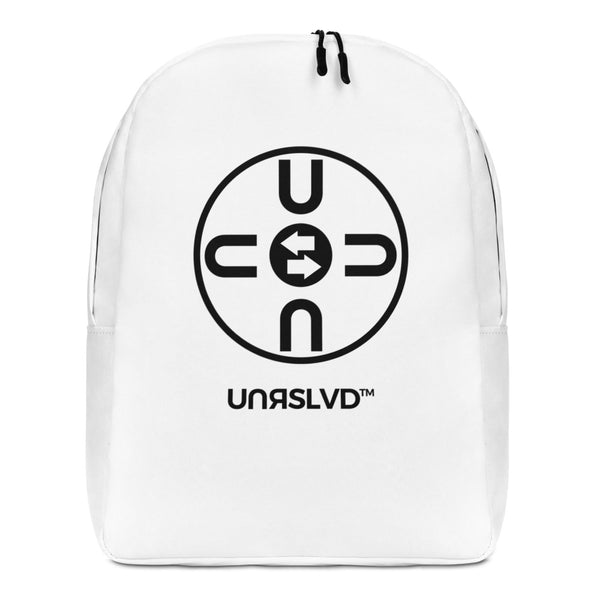 U-1, Minimalist Backpack - white with UN/ARROW logo