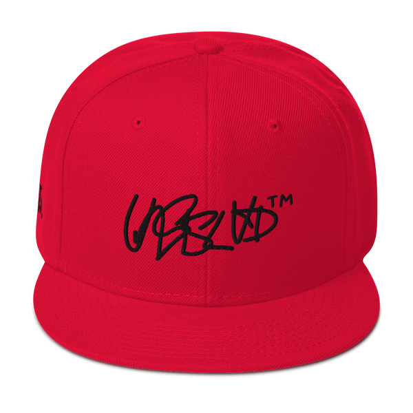 Snapback Hat- UNRSLVD TAG LOGO - 'what now' on side - embroidered