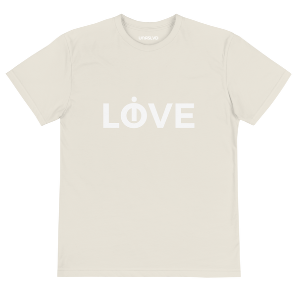 U-1, 'LIVE LOVE' - ECO T-Shirt - black + natural