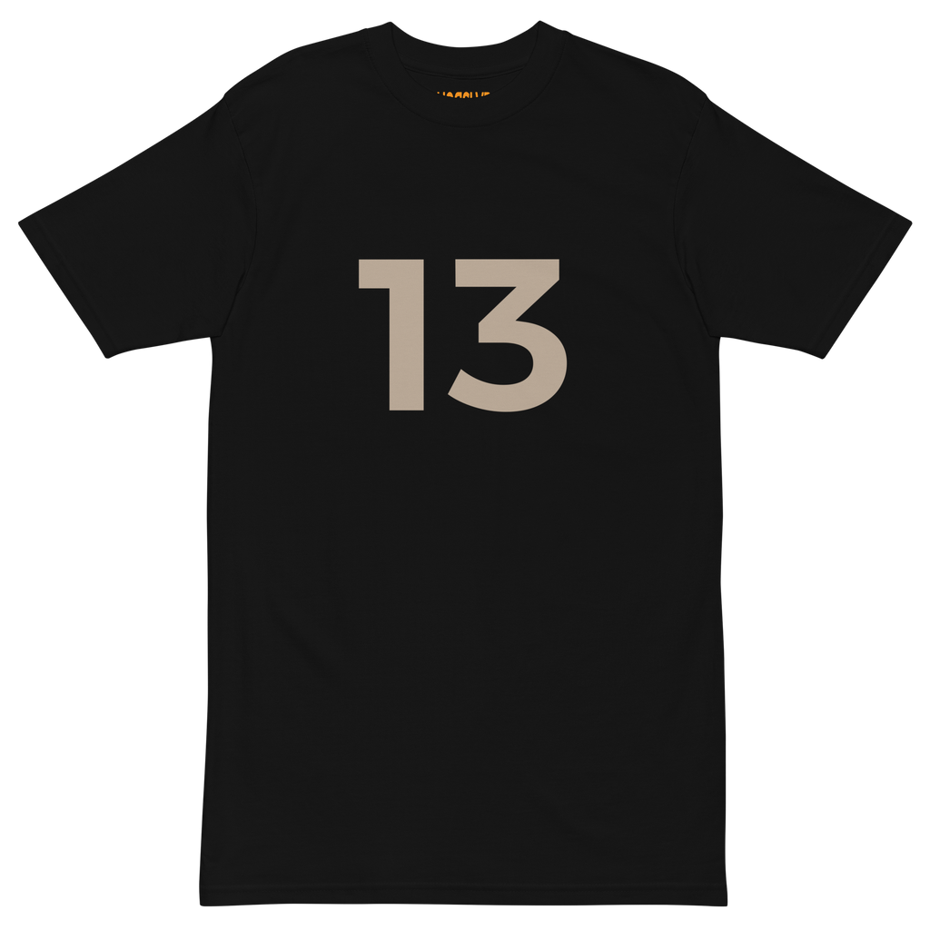 U-3 - '13' - black tee - front print